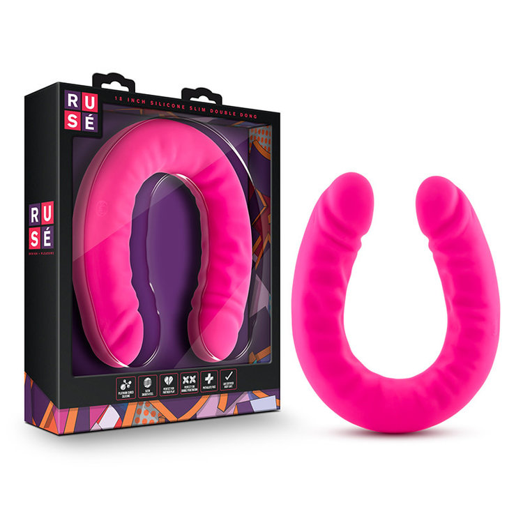 Ruse 18 Inch Silicone Slim Double Dong By Blush Novelties Bondesque