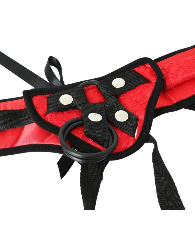 Sunrise Red Lace Corsette Strap on Harness | Sportsheets
