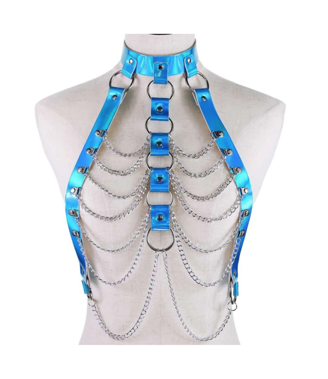 Faux Leather Chain Chest Harness