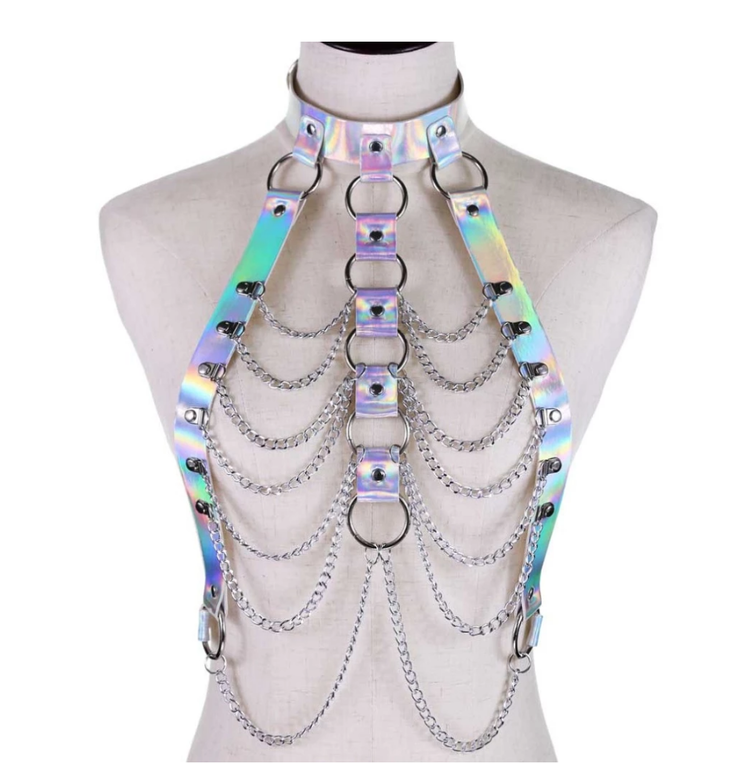 Open Breast Chain Harness Bondesque Bondesque