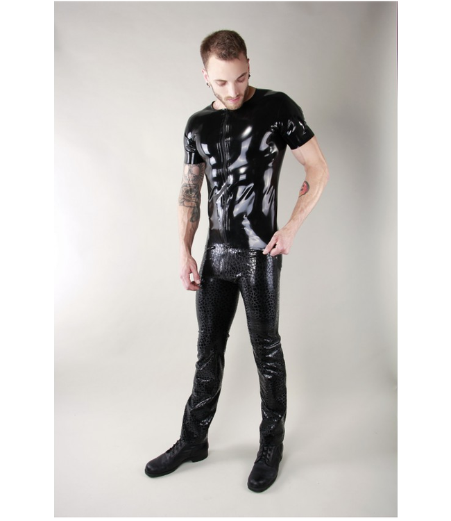 Latex zip T-shirt  Black