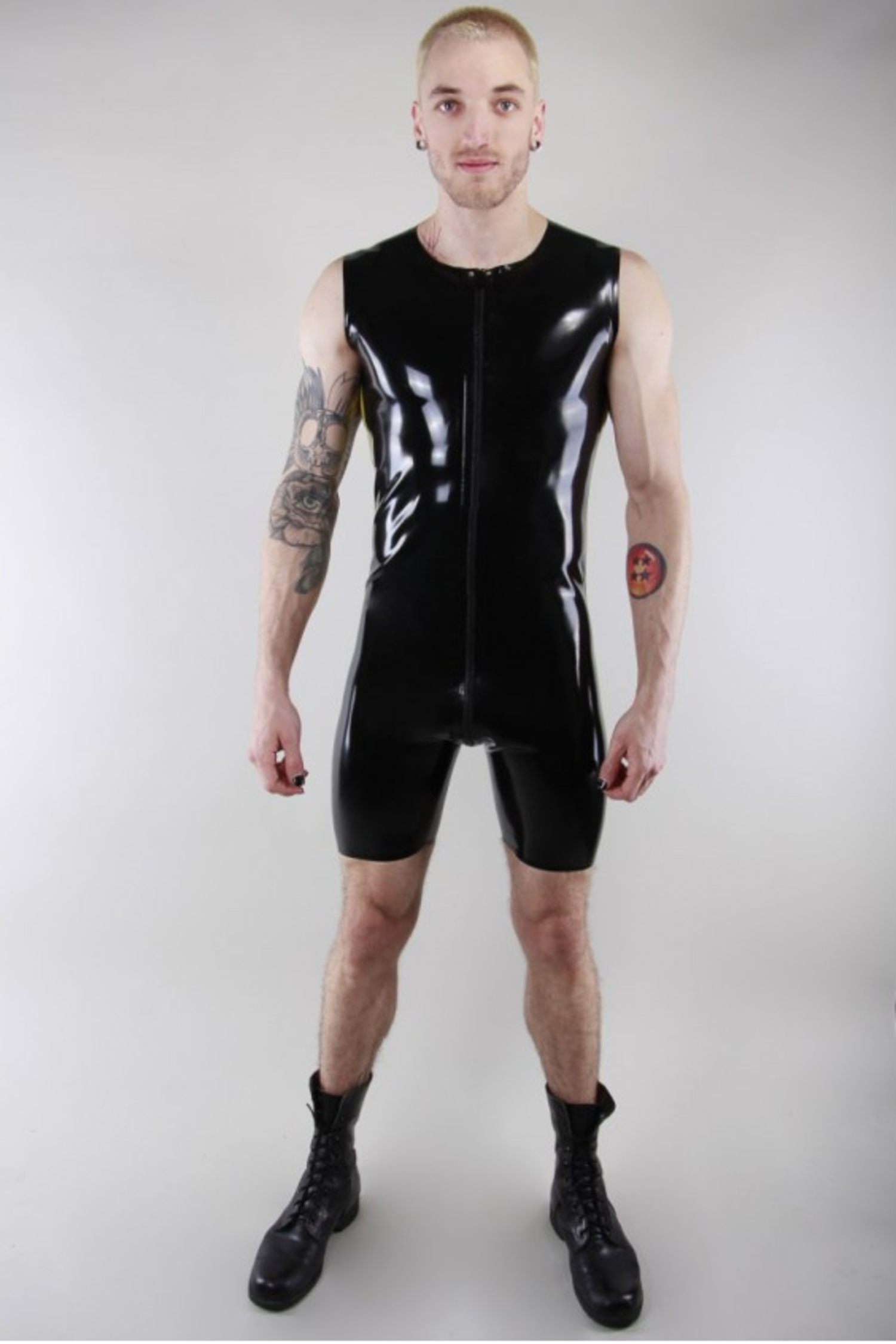 Black Latex Sleeveless Surf Suit by Peter Domenie | Bondesque | Bondesque