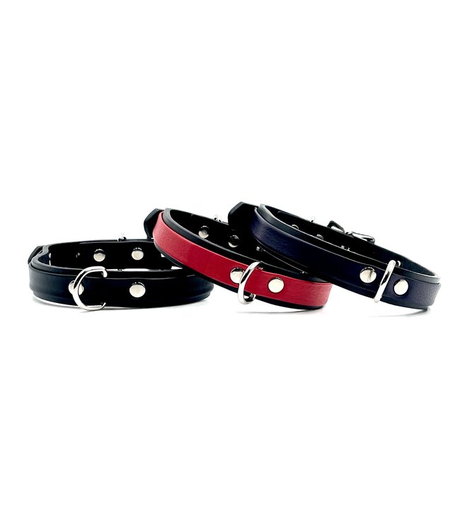 Thin Leather Strap Choker with D ring