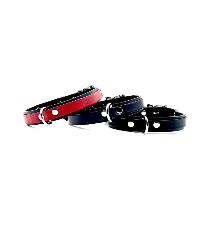 Thin Leather Strap Choker with D ring