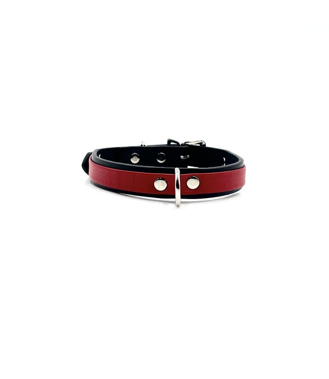 Thin Leather Strap Choker with D ring