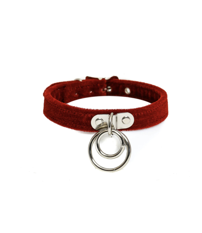 Velvet choker with double O rings