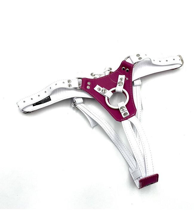 Candy Pink Jaguar Minx Strap On Harness | Aslan Leather