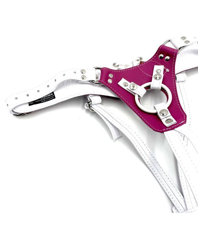 Candy Pink Jaguar Minx Strap On Harness | Aslan Leather