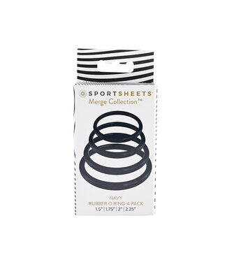 Sportsheets Sportsheets Merge Collection Navy Rubber O-Ring 4-Pack