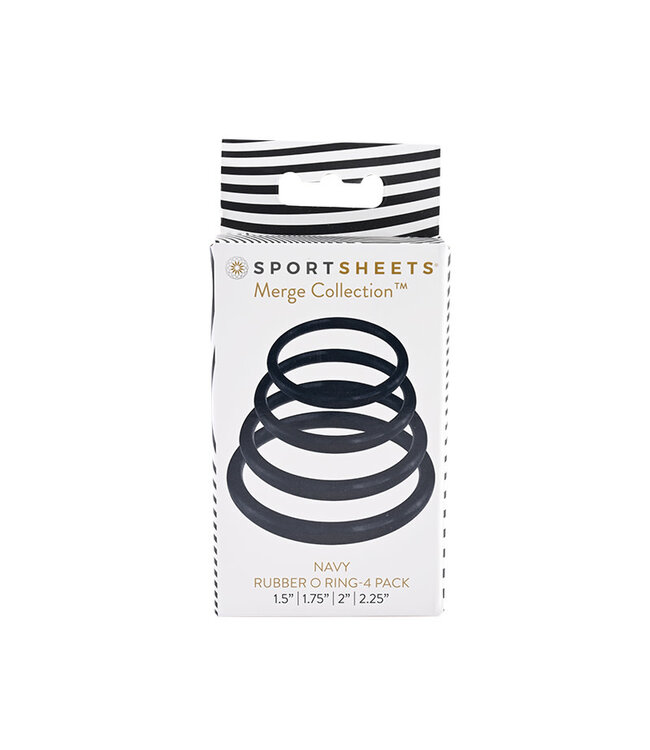 Sportsheets Merge Collection Navy Rubber O-Ring 4-Pack