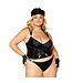 Dreamgirl Wetlook Fishnet Strappy Bustier & Thong Set