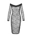 Leopard flock midi-dress with long sleeves