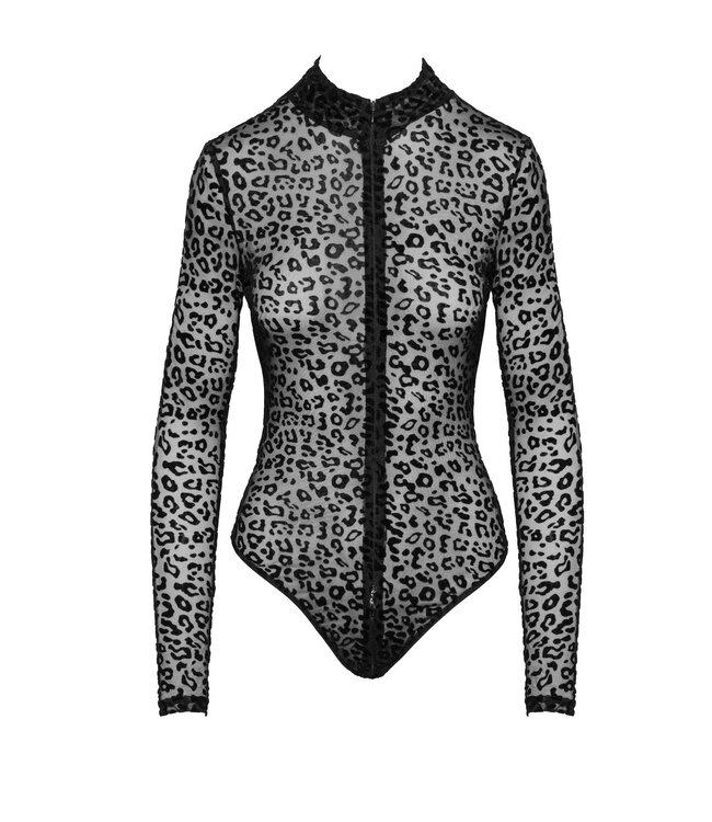 Leopard flock Print bodysuit