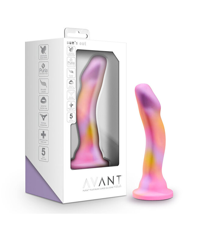 Avant by Blush | Sun's Out Pink | Suction Cup Curved  Dildo