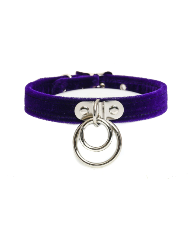 Velvet Double O-Ring BDSM Collar