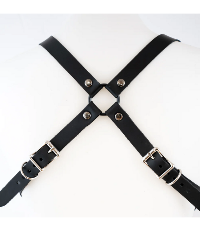 Spiked Leather Harness Bra