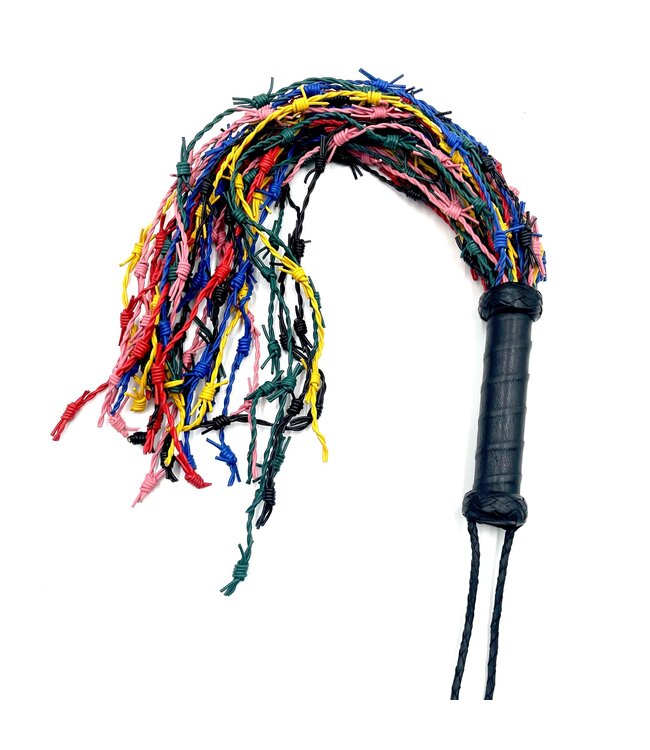 Barbed Wire Leather Cord Flogger