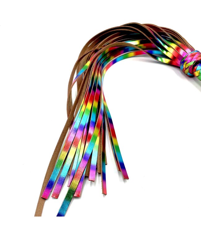Long Rainbow Leather Flogger
