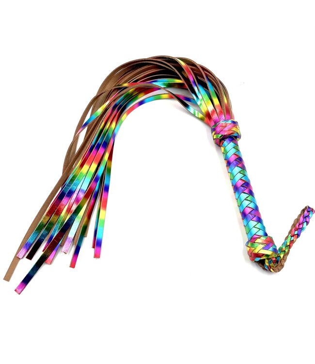 Long Rainbow Leather Flogger