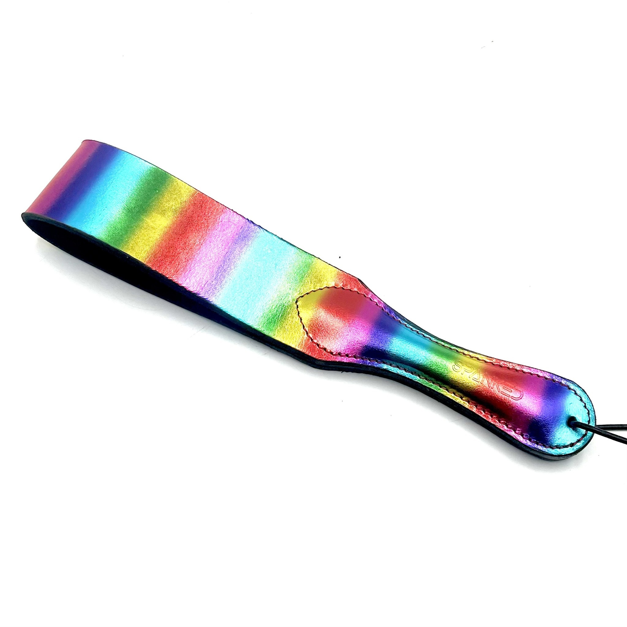 Rainbow Leather Loop Leather Paddle | Slapping & Spanking Paddles