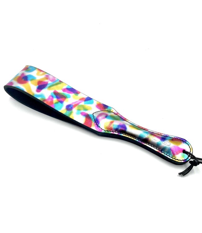 Rainbow Leather Loop Slapping Paddle