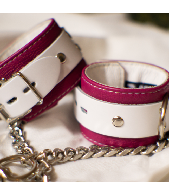 Candy Pink Leather Wrist Cuffs | Jaguar Collection By Aslan Leather