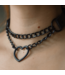 Heart You Choker with Black Chain | Vegan Leather