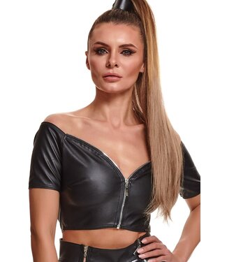 demoniq Dropped Shoulders Crop Top