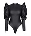 Black Bodysuit with pointed shoulder