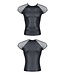 Black Wetlook T Shirt with fishnet sleeves