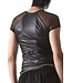 Regnes Black Wetlook T Shirt with fishnet sleeves