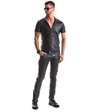 Regnes Black Polo Shirt with Front Zip