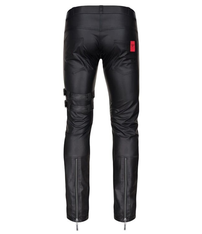Punk Boy Black Pants with Zippers and Straps