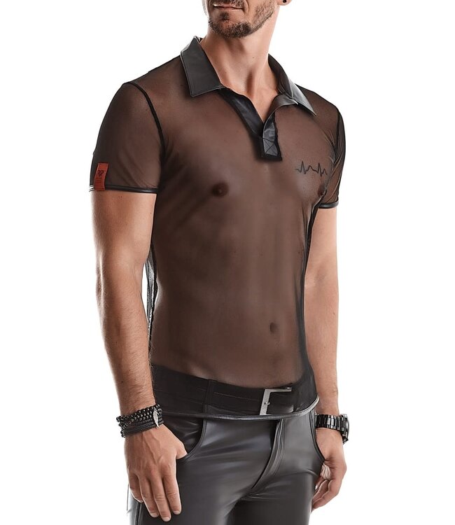 Transparent Mesh Polo Shirt