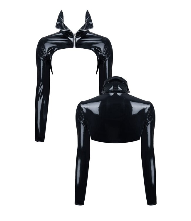 Crop Top Jacket With High Collar and Zipper