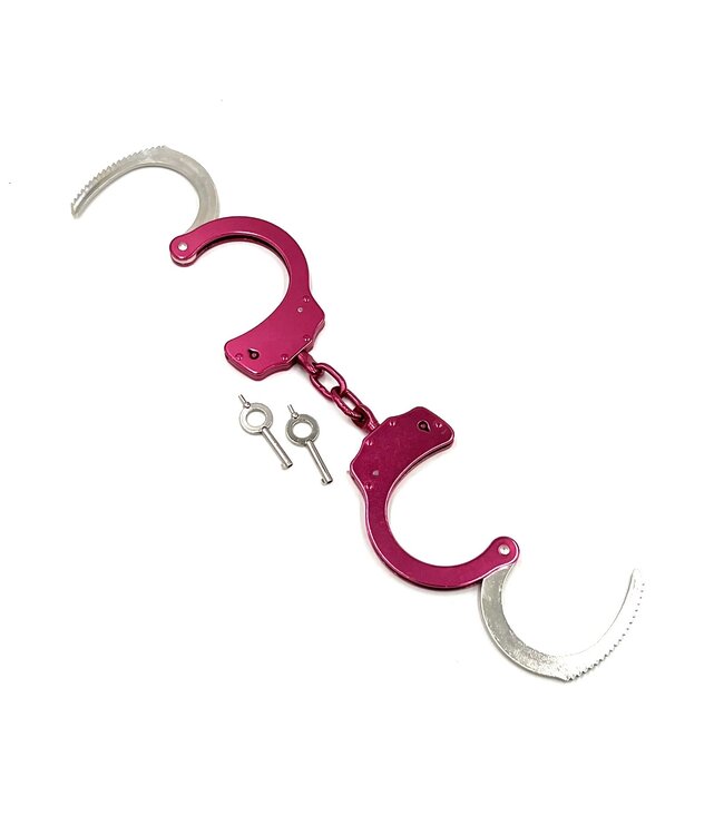 Metallic Pink And Chrome Handcuffs