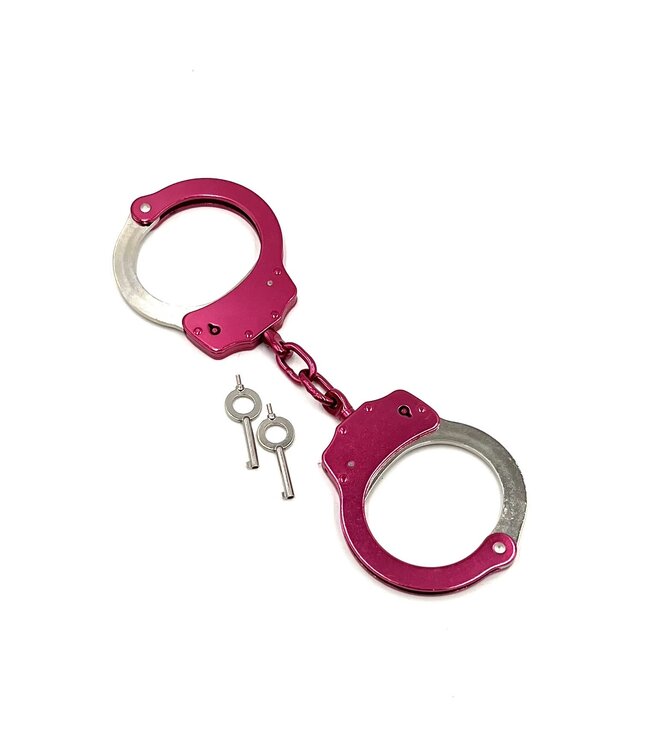 Metallic Pink And Chrome Handcuffs