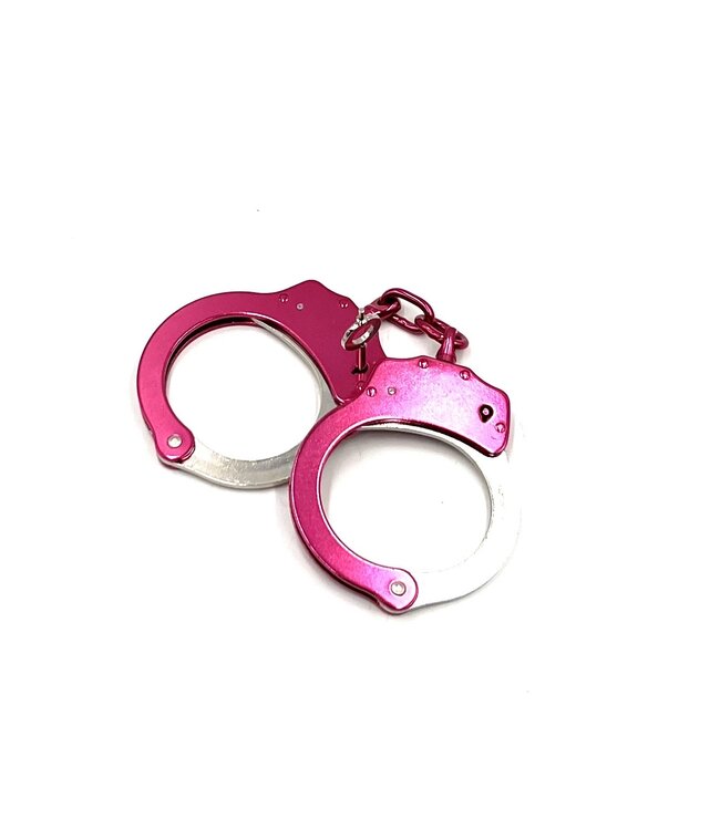Metallic Pink And Chrome Handcuffs