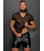 Leopard flock v-neck t-shirt