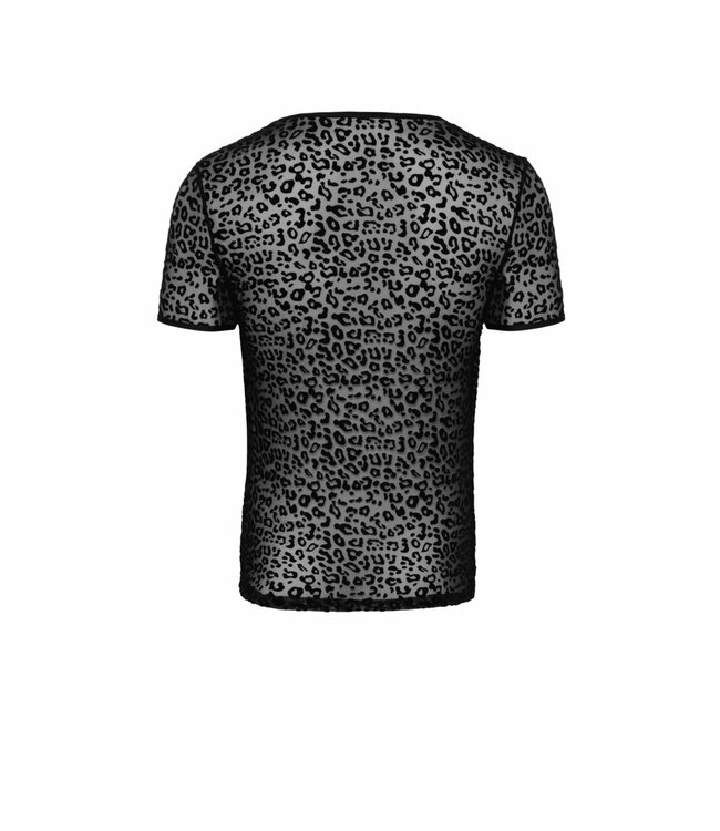 Leopard flock v-neck t-shirt