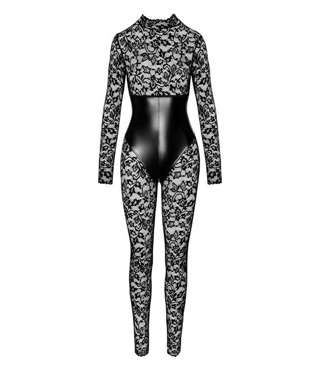 Enigma lace catsuit with underbust bodice