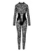 Enigma lace catsuit with underbust bodice