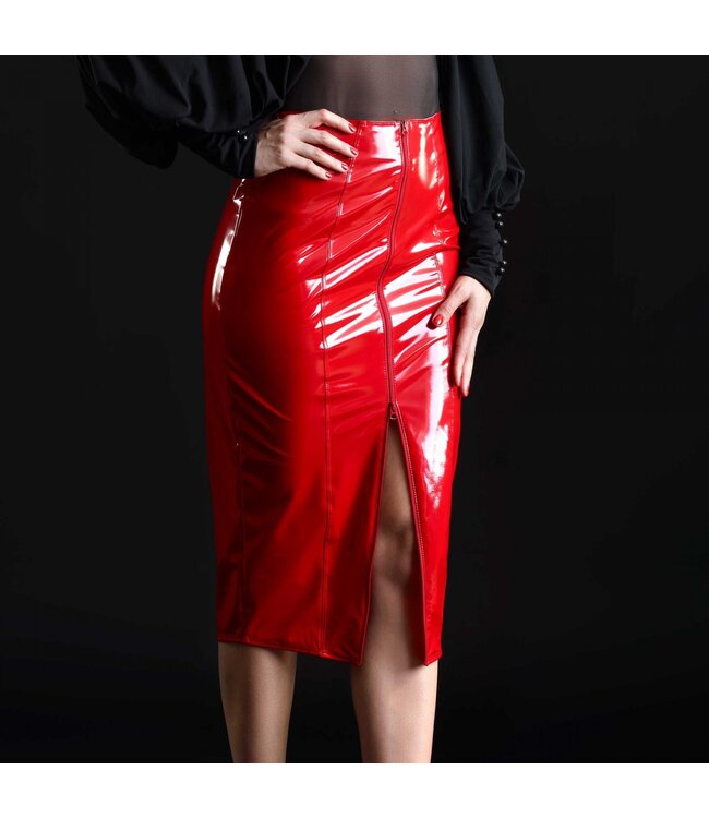 Ornella Red Vinyl skirt
