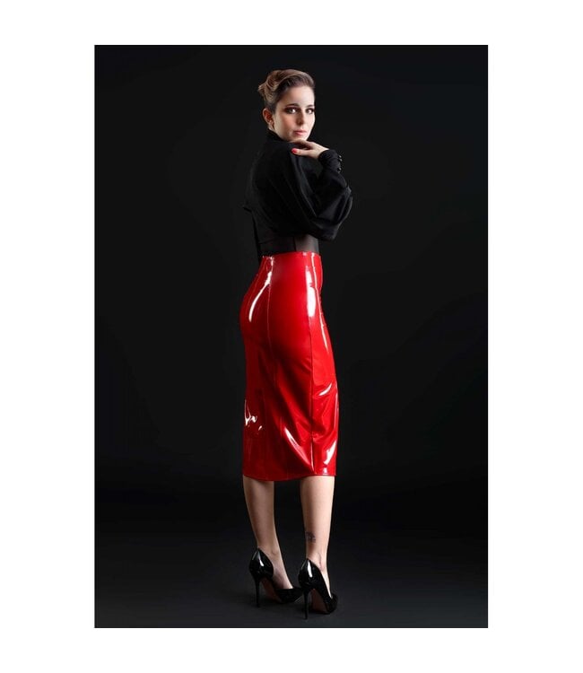 Ornella Red Vinyl skirt