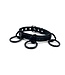 Bondage collar with black loops