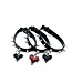 Leather choker with heart and spikes