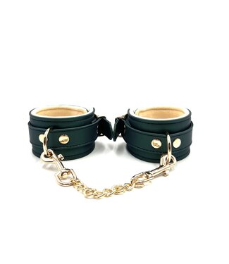 Spartacus Green PU Wrist Cuffs With Plush Lining Spartacus Green PU Wrist Cuffs With Plush Lining