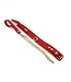 Spartacus Plush Lined PU Red Collar And Chain Leash