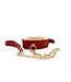 Spartacus Plush Lined PU Red Collar And Chain Leash