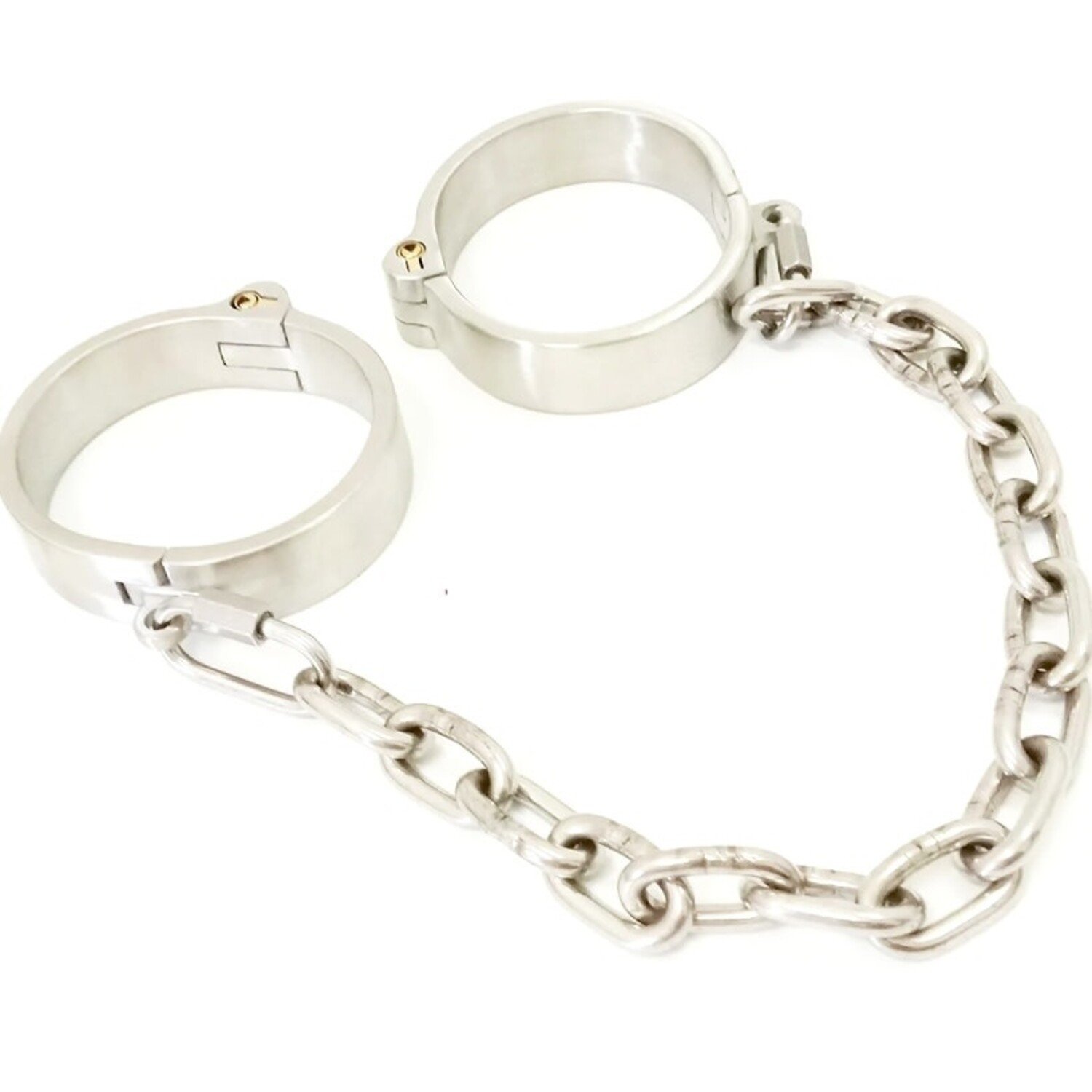 Brushed Stainless Steel Own Me Ankle Cuffs